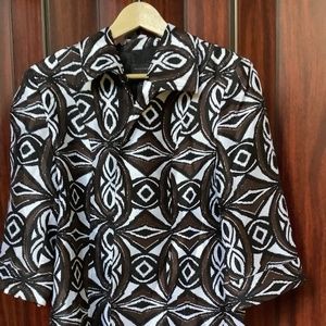 Black & white geometric patterned jacket